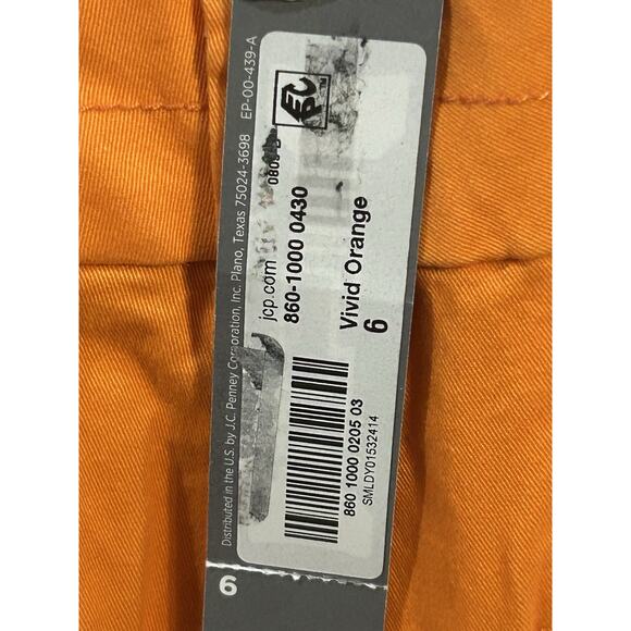 NWT JCP Vivid Orange Women's Shorts size 28/6 - Picture 4 of 5